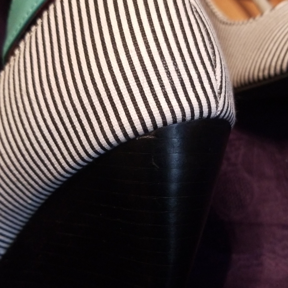 Shoes: Platform Closed Toe Striped Shoes - image 4